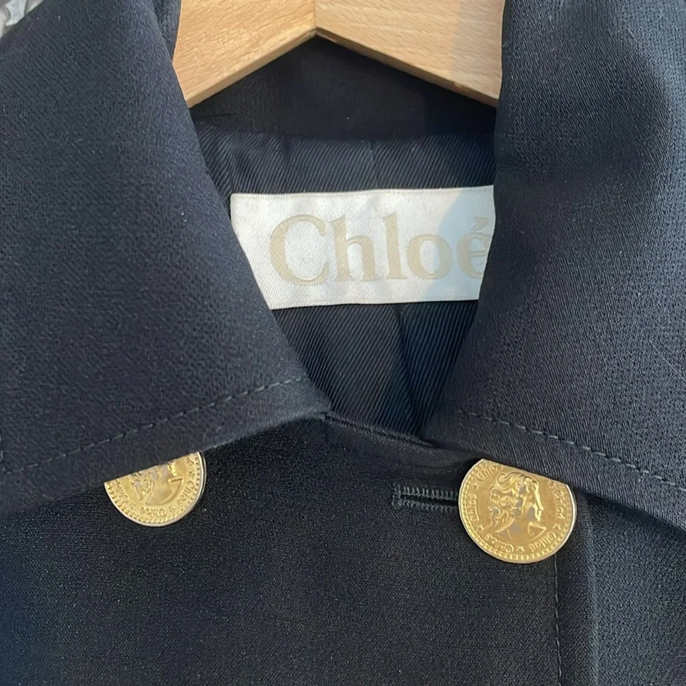 Chloé double breasted pea coat size 34 EU, 2 US, black - Picture 5 of 8